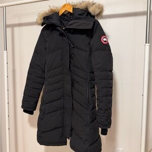Canada Goose Black Puffer Jacket with Fur Trim